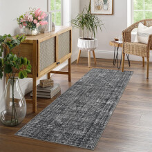 Tapis de couloir uni 60 x 180 cm – Lavable, antidérapant, à poils courts