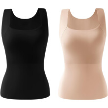Women's Thermal Tank Top with Built-in Bra U-Neck Seamless
