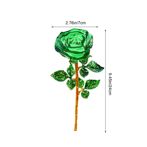 Ornamento de rosa de cristal, flor de vidro de 24 cm (9,5 polegadas) 1