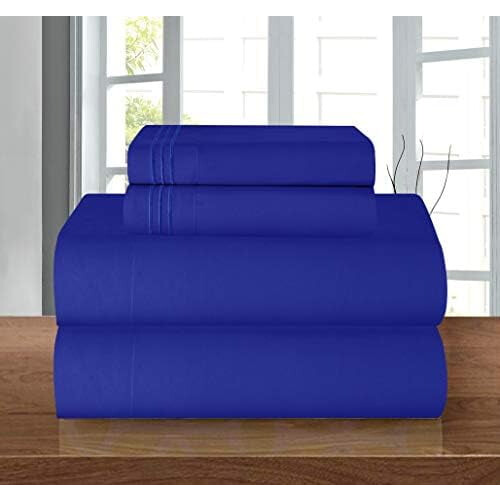 Microfiber Full Sheet Set 4-Piece Royal Blue 1