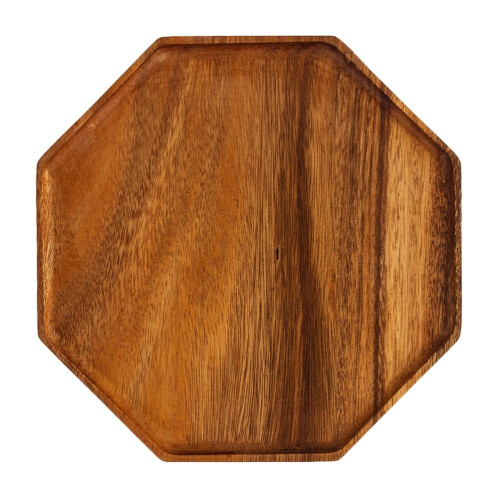 Plateau de service en bois brun clair 20 x 20 cm