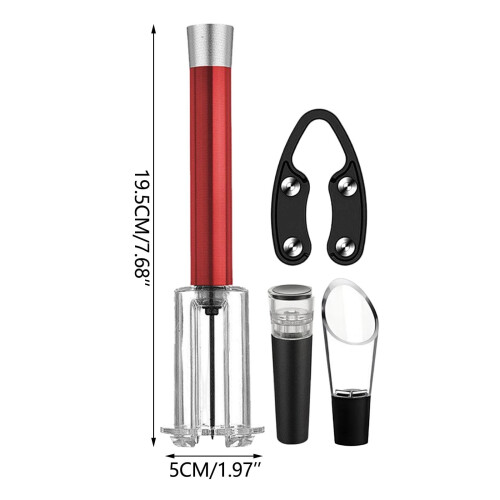 Σετ ανοιχτηριών κρασιών Red4Piece με φορητή βελόνα και πίεση αέρα, κόπτη αλουμινίου, 1