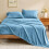 Σεντόνια Flannel Full Size Forever Blue - Σετ σεντονιών από εξαιρετικά μαλακό φλις, Fluffy Extra Plush, 4 2