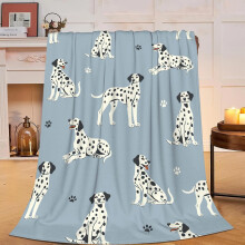 Couverture dalmatien – Plaid ultra doux et moelleux (127 x 102 cm), motif chien tacheté duveteux, cadeau en polaire pour femmes, filles, enfants