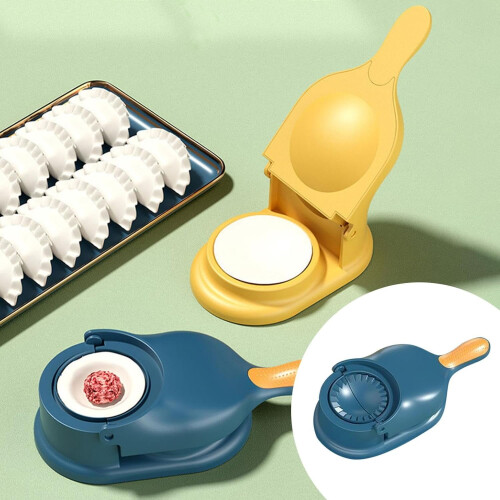 2-i-1 dumpling maker form bærbar manuel dejpresse blå 1