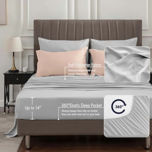 King Comforter Set Microfiber Reversible 7-Piece Dusty Pink 2