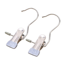 XIAOLE 2-Pack Hanging Clips for Laundry, Towels, Hats, Socks, Gloves – Gray, Compatible with Standard Hangers