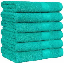 Lot de 6 serviettes de toilette pour la salle de bain, résistantes à la décoloration, 100 % coton, douces et absorbantes (66 x 41 cm), couleur