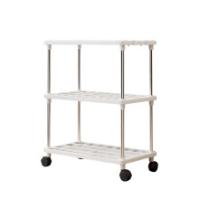 Étagère de rangement roulante en plastique blanc 59 x 40 x 21 cm