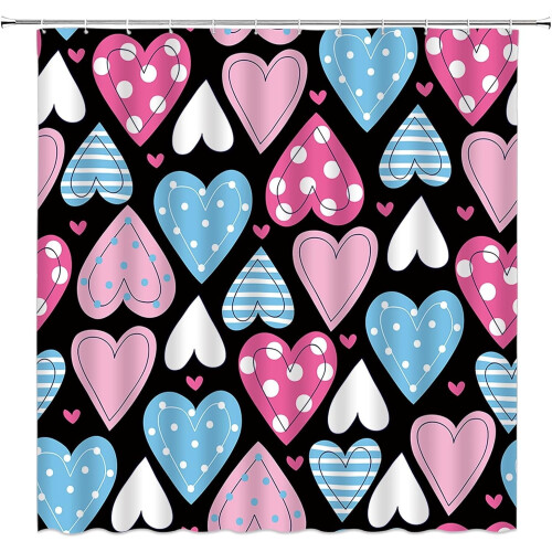 Boho Hjärtformad Duschdraperi 70x70 tum Polyester