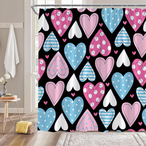 Boho Hjärtformad Duschdraperi 70x70 tum Polyester 2
