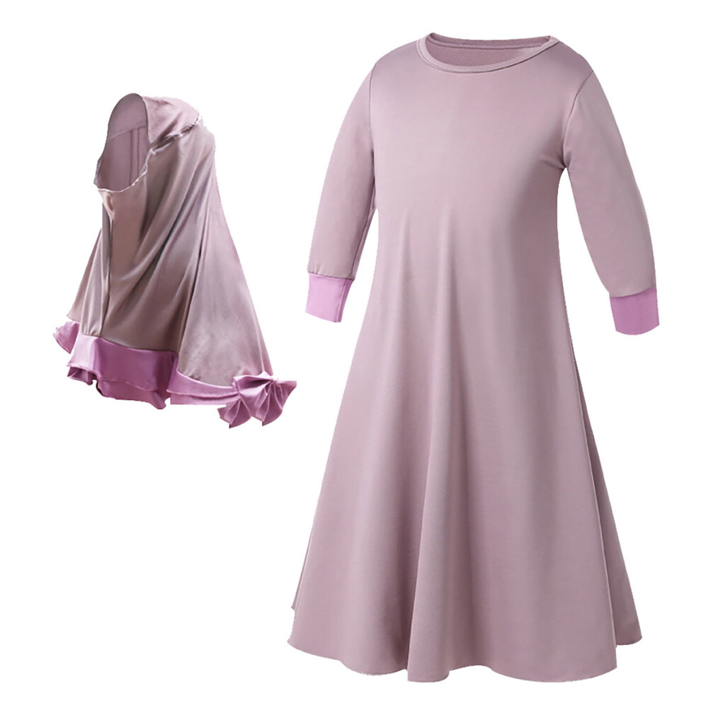Toddler Baby Kid Girls Ramadan Abaya Dubai Robe Traditional Clothing Dress