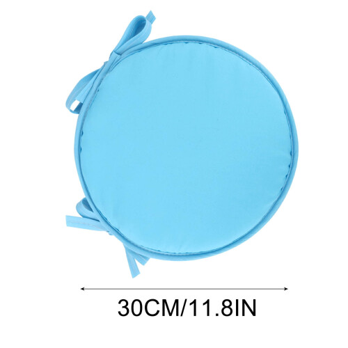 Almofadas redondas para cadeiras com amarras – para uso interno e externo, azul celeste, macias e duráveis, compatíveis com cadeiras redondas 1