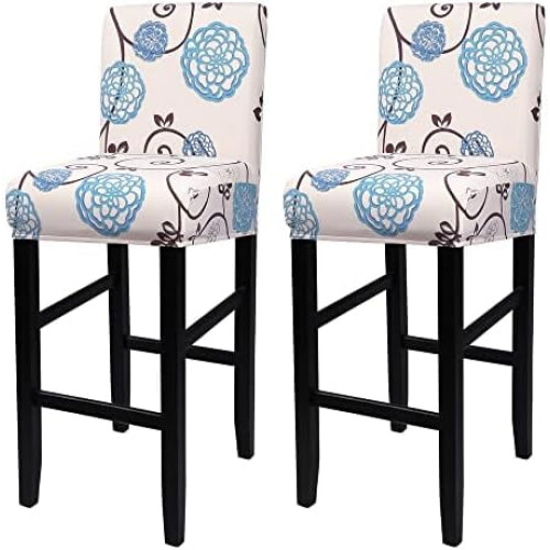 Ensemble de 2 housses pour tabourets de bar – Polyester extensible et élasthanne