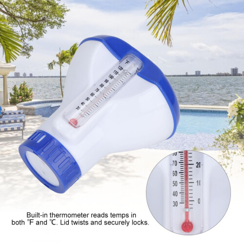 Flydende kemisk klordispenser med termometertabletholder, klortabletholder, klortabletdispenser 1