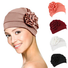 Dámske turbanové kvetinové čiapky Vintage Beanie šatka na hlavu elastická zábalová čiapka