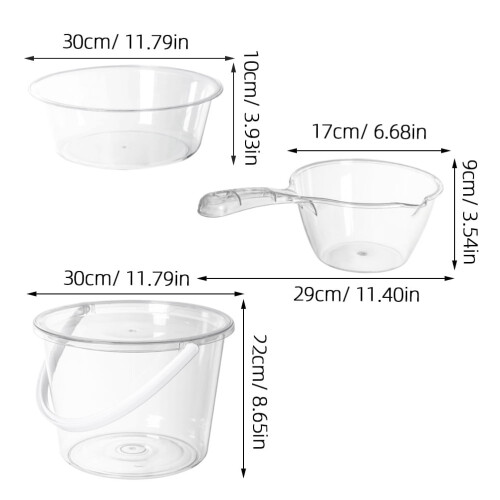1Set Portable Large Transparent Plastic Bucket with Handle for Multipurpose Use 1