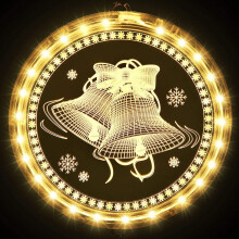 Christmas Window Lights Decorations Battery Operated Hanging Xmas Decorative Light for Windows Indoor Outdoor Wall Bedroom Decor,Warm White