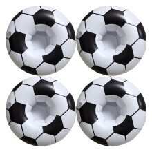 4pcs Inflatable Football Drink Holders for Beach, Party, Tailgate, Outdoor Events, Pool, BBQ, and Game Day Fun
