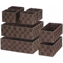 Ensemble de 8 paniers de rangement tissés – Organisateurs cubiques pour