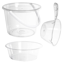 1Set Portable Large Transparent Plastic Bucket with Handle for Multipurpose Use