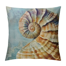 Poszewki na poduszki Summer Coastal – Blue Shell & Starfish,