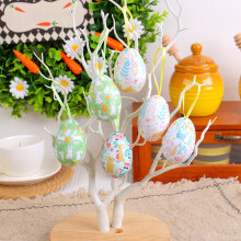 Oster-Hängedekorationen zum Selbermalen, Motiv: Ostern, Auferstehung, passend für die Osterdekoration im Innenbereich