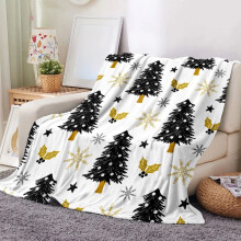Weihnachtsflanelldecke, 100 x 150 cm, weiche Polyester-Kinderdecke, maschinenwaschbar, festliche Geschenkverpackung