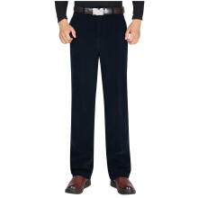 Men's Warmkeeping Corduroy Pants Solid Color Versatile for Spring Fall Straight Cut with Pocket Fashionable Texture for Warmth(Blue#4,M)