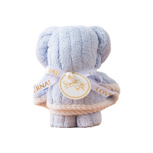 Serviette pour les mains en polaire corail en forme d'ours – 1 paquet