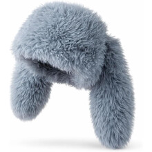 Fuzzy Bunny Hat for Women Faux Fur Beanie with Rabbit Ears