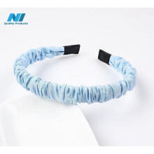 N1 Haarband mit Faltenmuster, lässiges Design, Damen-Haarreif, Haaraccessoires – Hellblau (3er-Pack), Neu