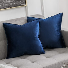 Housses de coussin en velours style français, lot de 2, 40 x 40 cm