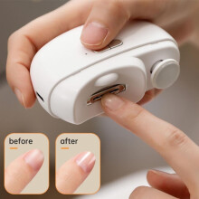 Cortauñas eléctrico 3 en 1 - Recargable por USB con esmalte y luz para un fácil cuidado de las uñas.