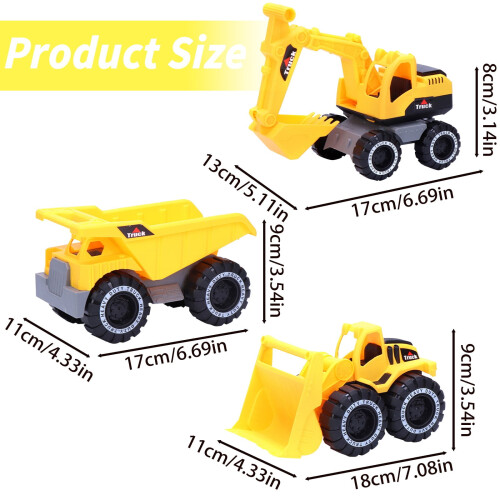 Set de jucării de construcții Caterpillar: Excavator, Basculantă și 2