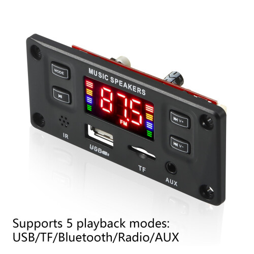 60W Bluetooth Car MP3 Player Hands-Free Calling FM Radio USB Memory Card Reader AUX Input EQ Quick Charge 2