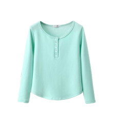 Damen-Thermo-Pyjamaoberteil, fleecegefüttert, grün, L-2XL