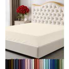 Drap-housse Queen - Drap de fond - Poche profonde - Microfibre douce - Résistant au rétrécissement et à la décoloration - Entretien facile - 1