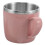 Copo infantil rosa em aço inoxidável com alça. 1