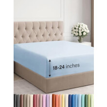 Drap-housse extra profond pour lit Queen – Compatible avec les matelas de 45 à 60 cm d'épaisseur, ultra-doux, infroissable, résistant à la