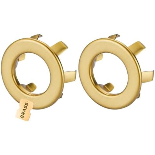 Sink Overflow Ring Brushed Gold 2 Pack Brass