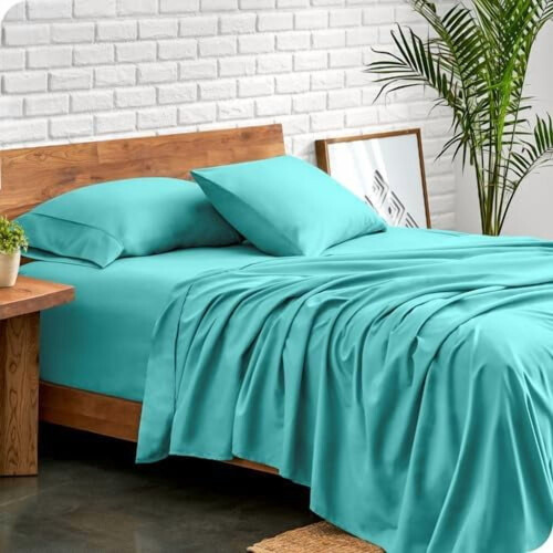 Ensemble de draps Queen – Microfibre hydro-brossée ultra-douce, 1