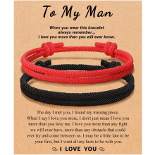 Verstellbare Partnerarmbänder aus Seil für Sie und Ihn – Geschenk zum Jahrestag, Valentinstag, Geburtstag oder zu Weihnachten – Passend für