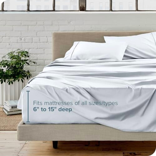 Ensemble de draps Queen – Microfibre hydro-brossée ultra-douce, 2