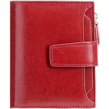 Small Wallets Women Genuine Leather RFID Blocking Wallet Bifold Card Holder with ID Window Zipper Coin Pocket