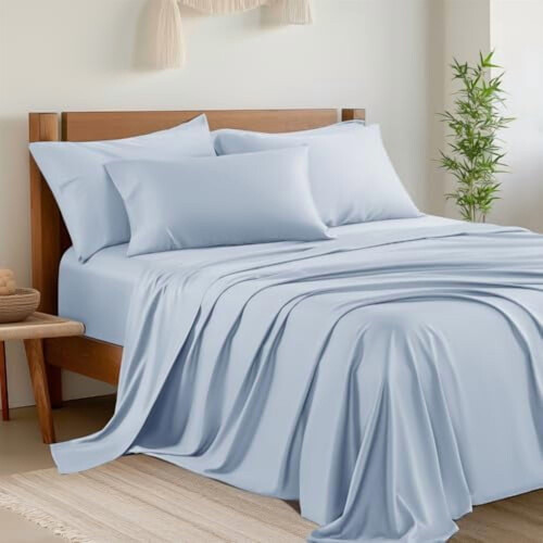 Queen Bamboo Rayon Lagensæt med 4 dele, dyb lomme