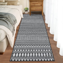 Duży geometryczny dywan w stylu boho, 2x6, nadający się do prania w pralce, w stylu rustykalnym, antypoślizgowy, do salonu, sypialni i