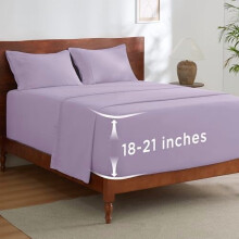 4-teiliges Bettwäscheset für Queensize-Betten mit tiefen Taschen, passend für Matratzen bis zu 53 cm Höhe, GentleSoft, feuchtigkeitsableitend,