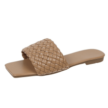 Sandali da donna estivi, traspiranti, intrecciati, piatti, con suola antiscivolo, comodi, con fascia larga, ideali per spiaggia, piscina, interni ed