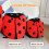 Cuscino decorativo a forma di coccinella, 60 x 100 cm, sfoderabile. 7